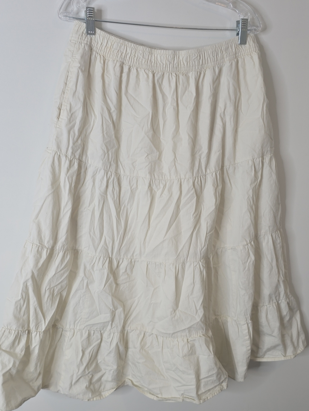 Joe Fresh Cream Tiered 100% Cotton Maxi Skirt - Picture 6 of 8